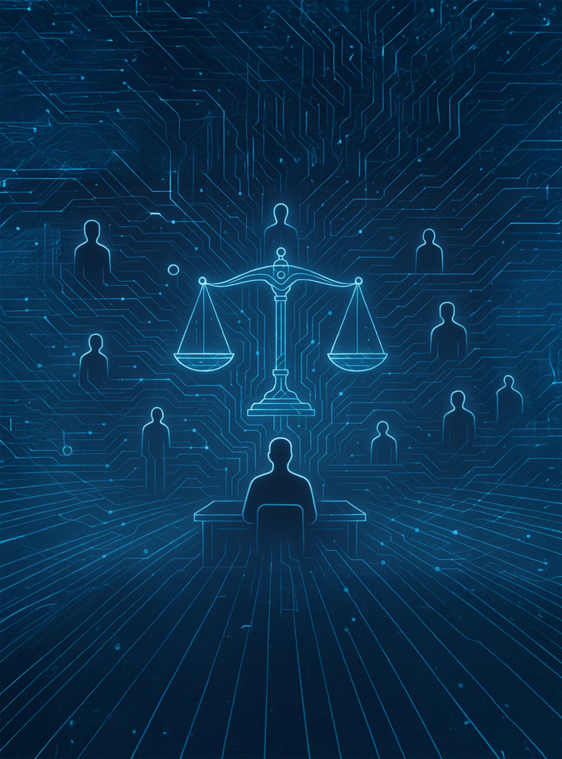 A symbol of digital justice and fairness